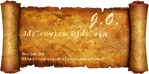 Járovics Olívia névjegykártya